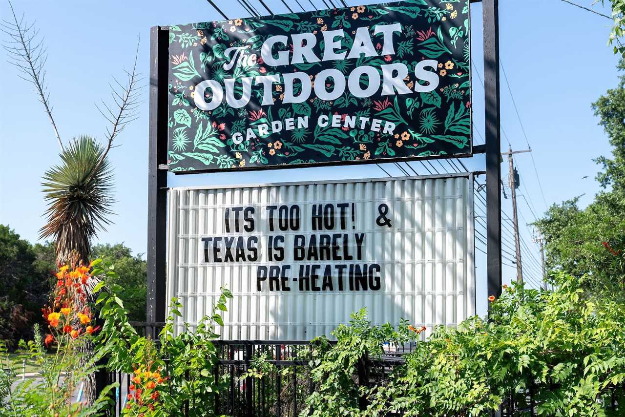 A garden center sign in Texas