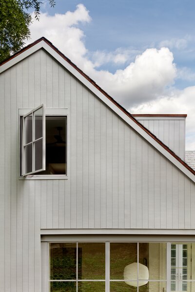 An upstairs window in the new master bedroom helps ventilate the house naturally and add natural light.