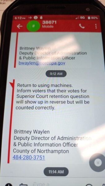 Pennsylvania Vote “Flip” Update:  Conflicting Advice Given to Voters Throughout Day, Precincts Were Running Out of Emergency Ballots