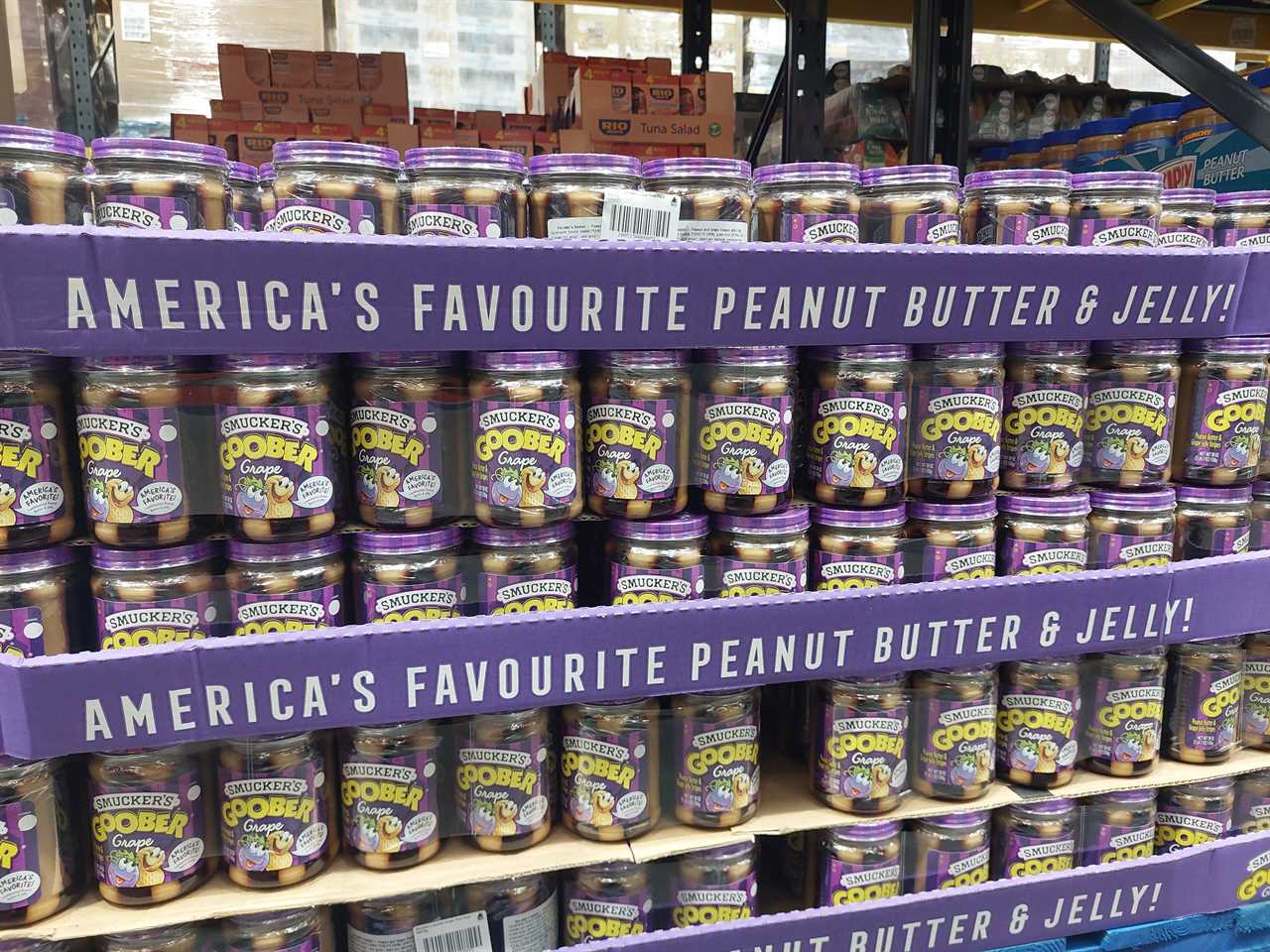 Jars of Smucker's Goober on sale at Costco in London