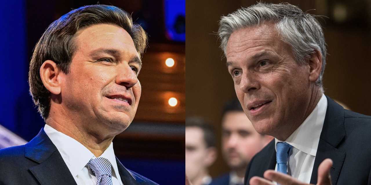 Florida Gov. Ron DeSantis and former Utah Gov. Jon Huntsman, Jr.