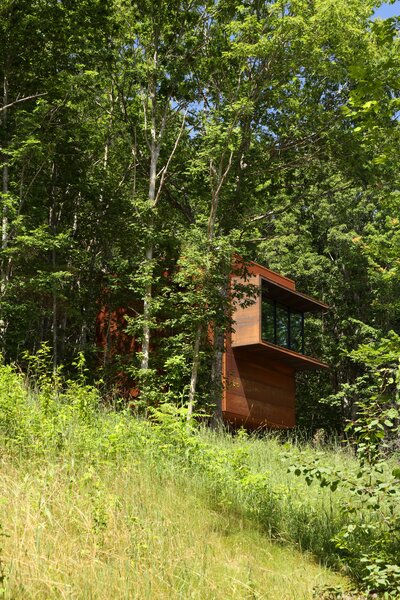 This Steel-Wrapped Canadian Cabin Is Nimbly Perched for Treetop Views