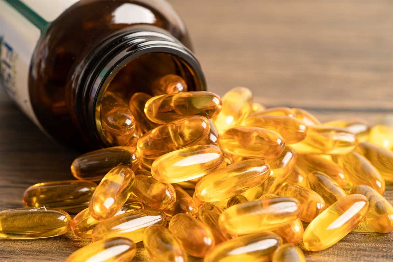 bottle of fish oil capsules