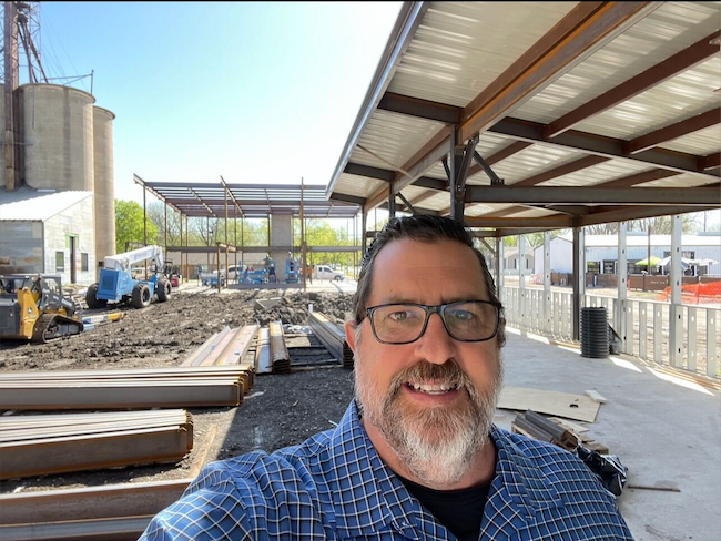 Eric Hartnett at a construction site.