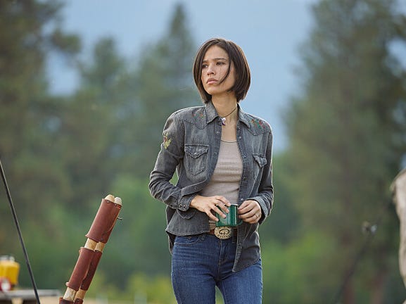 Kelsey Asbille as Monica Dutton in season five of "Yellowstone."