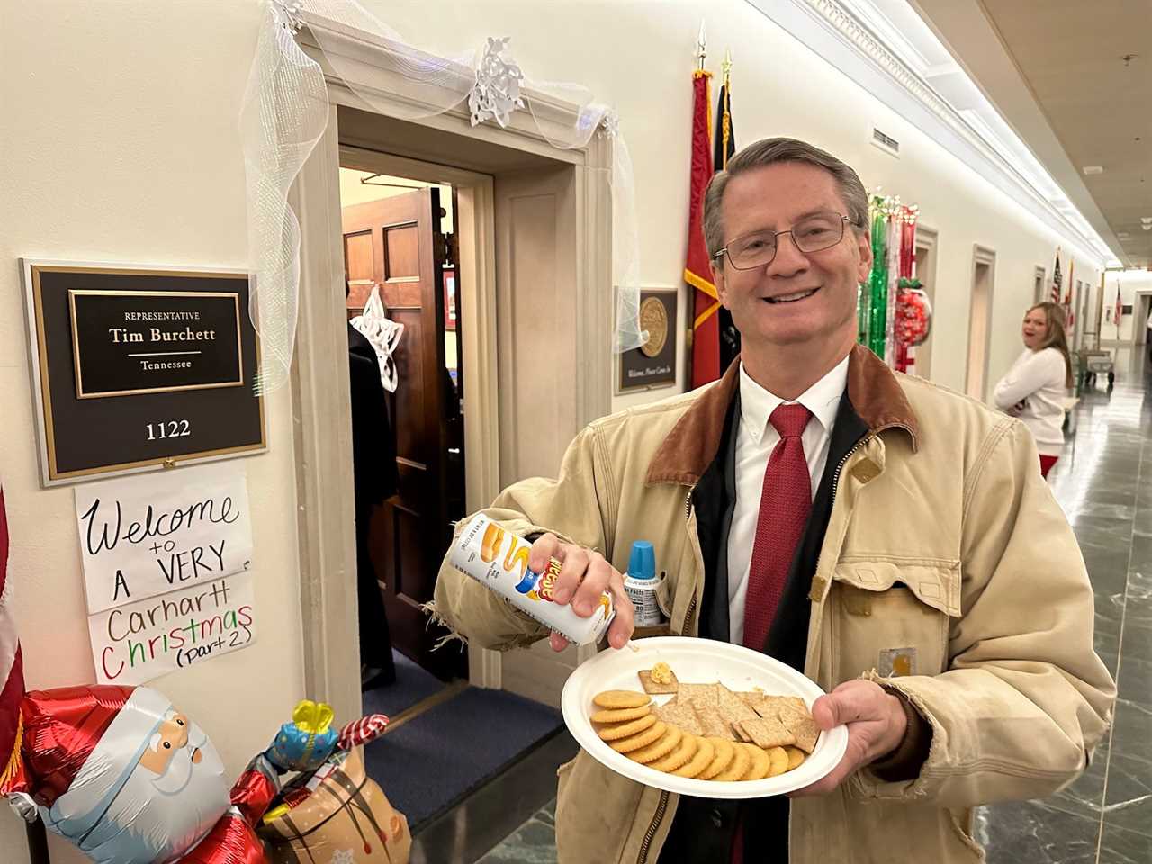 Rep. Tim Burchett outside his 16-minute Christmas party.