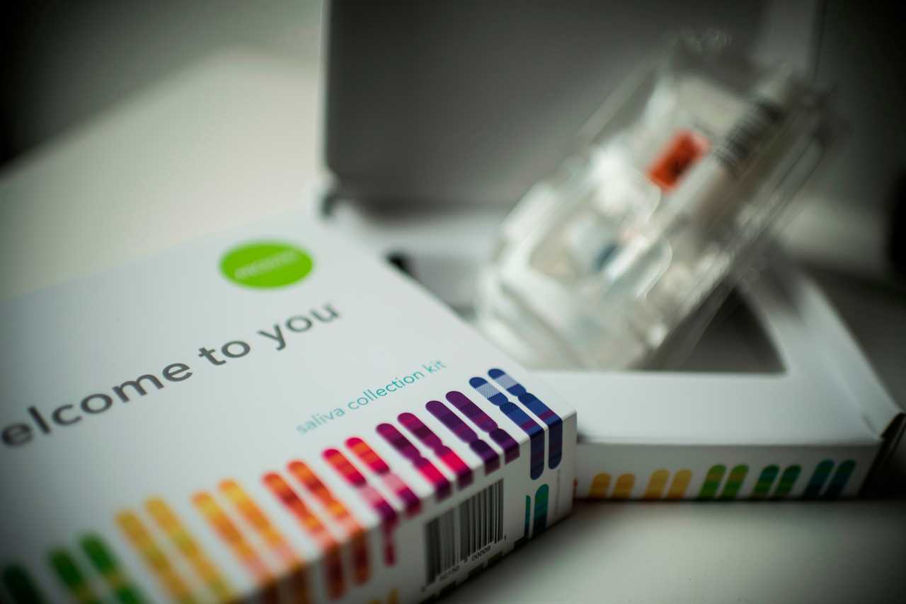 A 23andme DNA test kit.