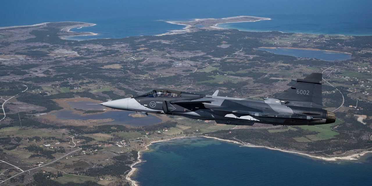 Jas 39 Gripen E over Gotland Island Sweden Baltic Sea