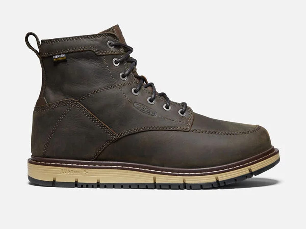 A brown Keen San Jose 6" Waterproof Boot.