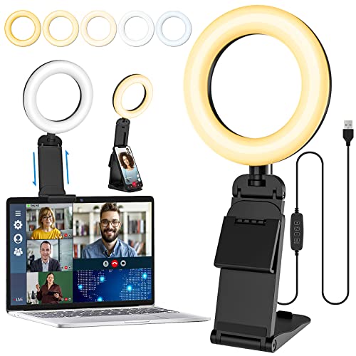 GerTong 5'' Laptop Selfie Ring Light wit...