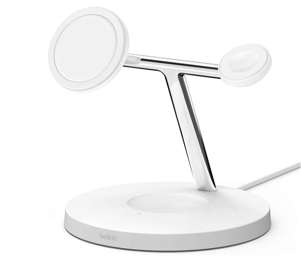 Belkin Boost Up Charge Pro 3-in-1 Wireless Charger Stand with MagSafe - 3-in-1 MagSafe charging stand