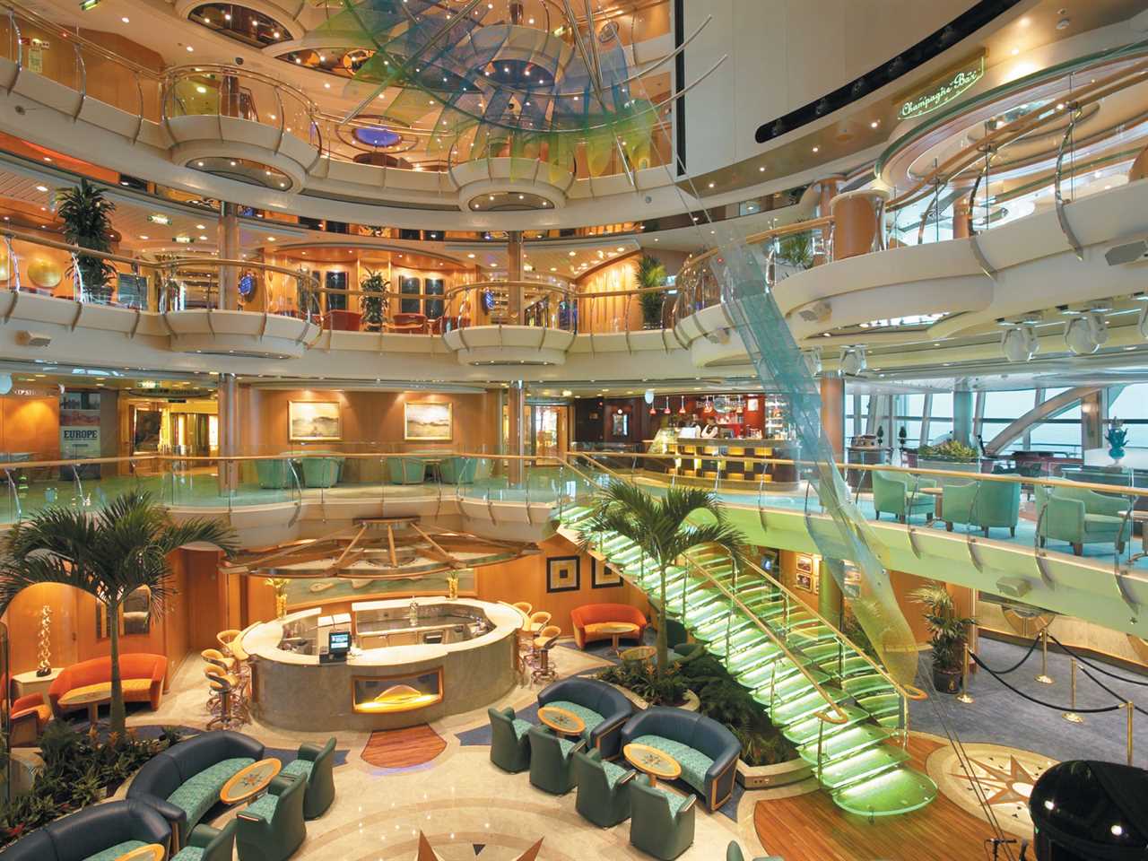 empty atrium on serenade of the seas