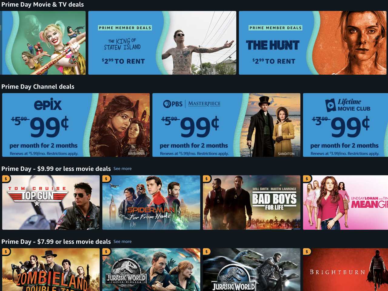 The Amazon Prime Video user interface.