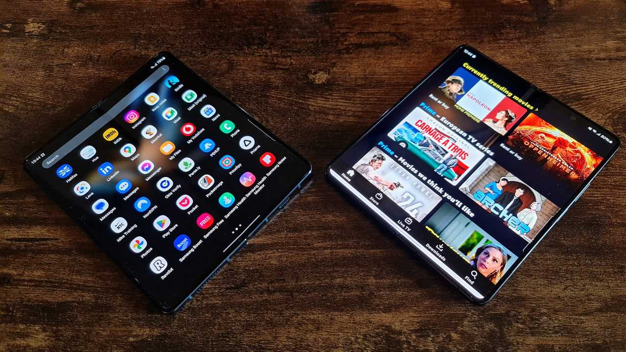 Samsung Galaxy Z Fold 4 and Fold 5 side by side