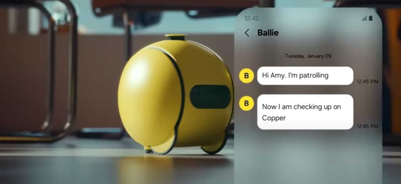 yellow Samsung home robot, Ballie