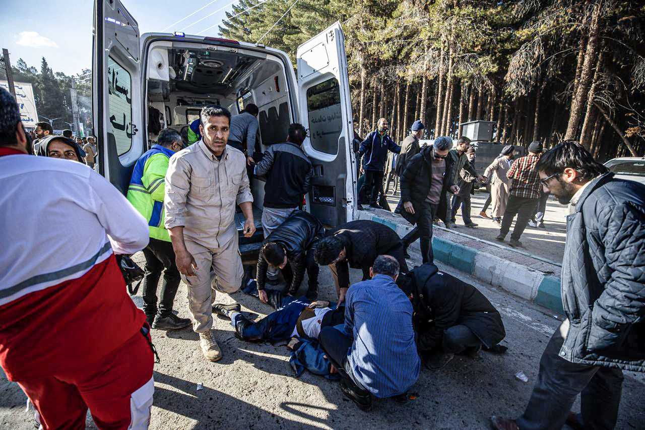 A view of scene after explosions in Kerman City, Iran on Jan. 3, 2024.