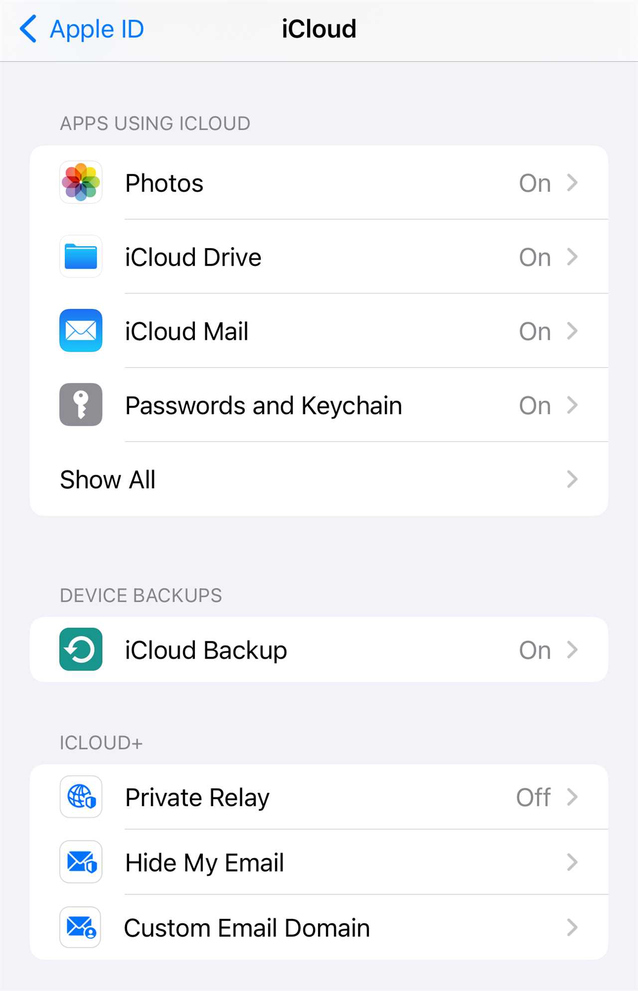 Enabling iCloud in Settings for iPhone