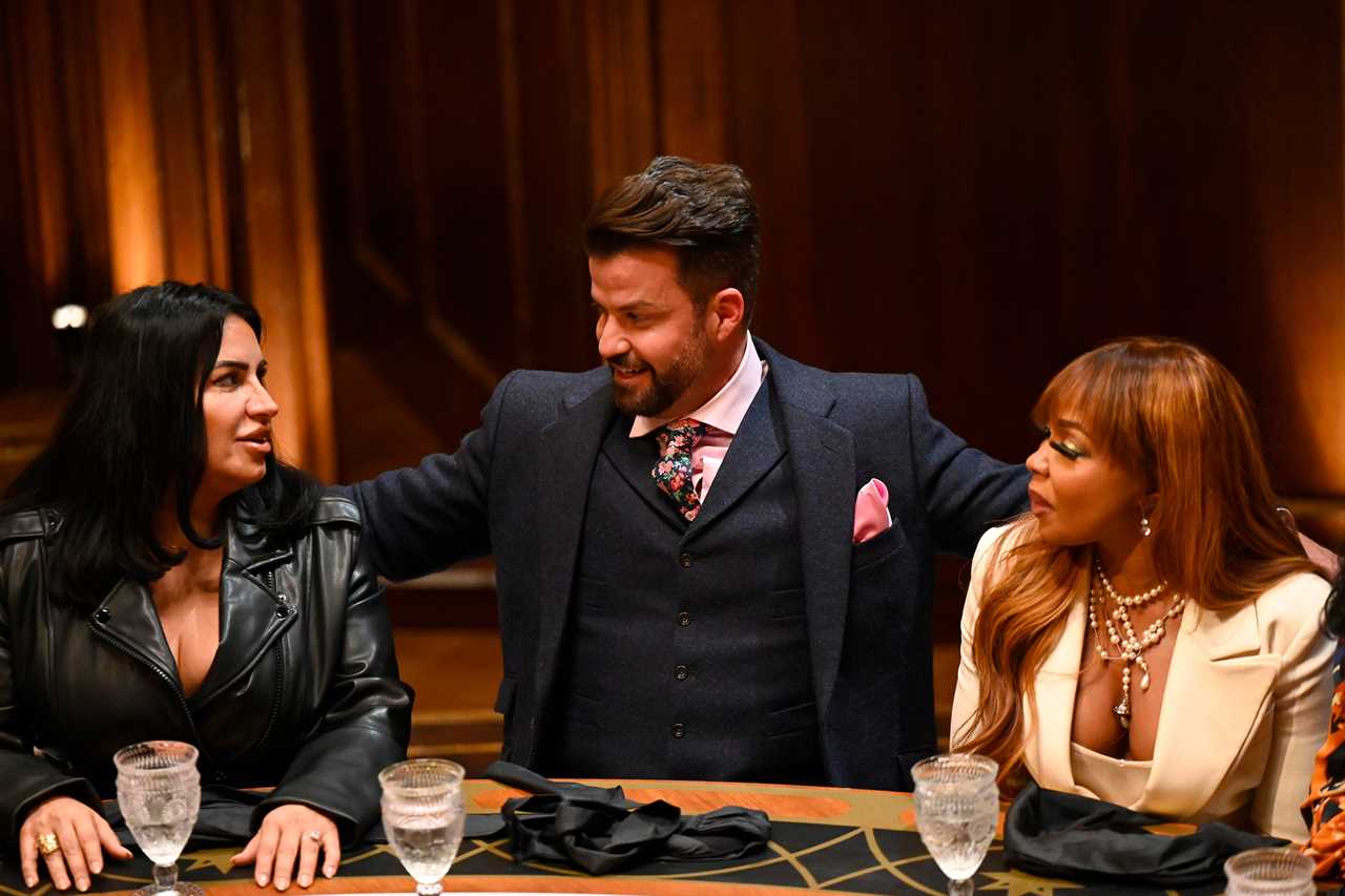 MJ, Johnny Bananas and Phaedra at The Traitors round table season 2