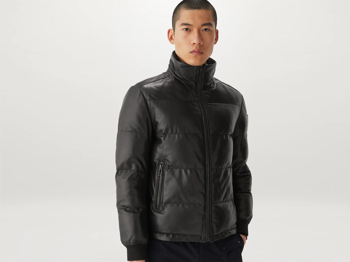 A model wearing the Belstaff Axis Jacket in Black.