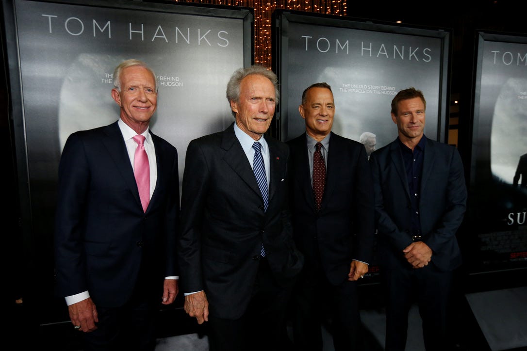 Sully, Tom Hanks, and director Clint Eastwood.