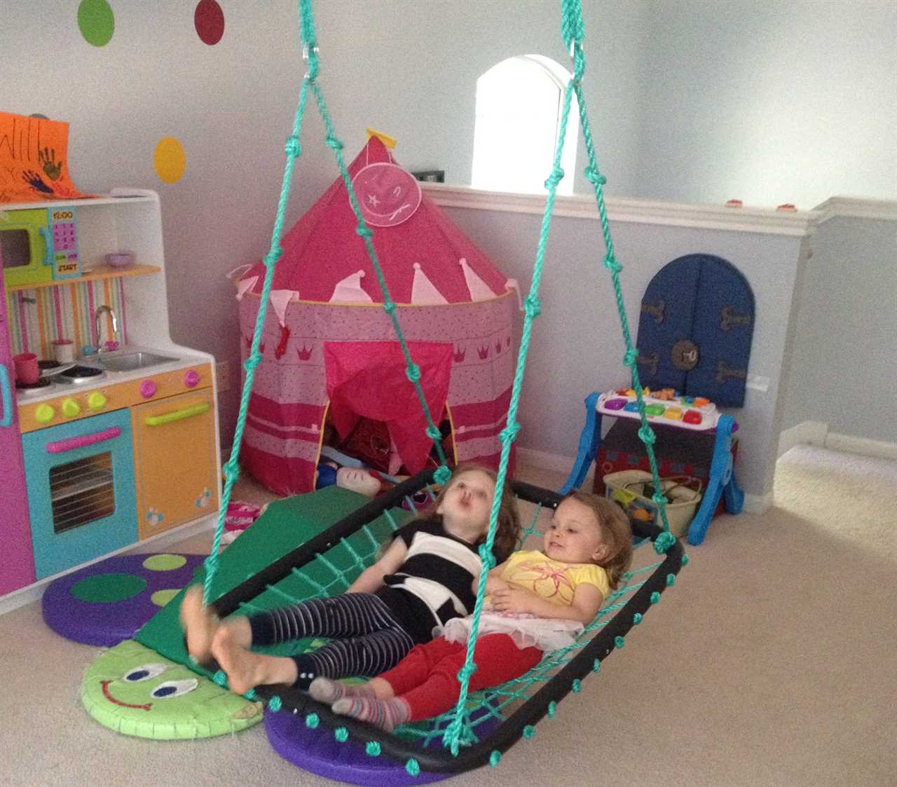 The author's daughters in their playroom