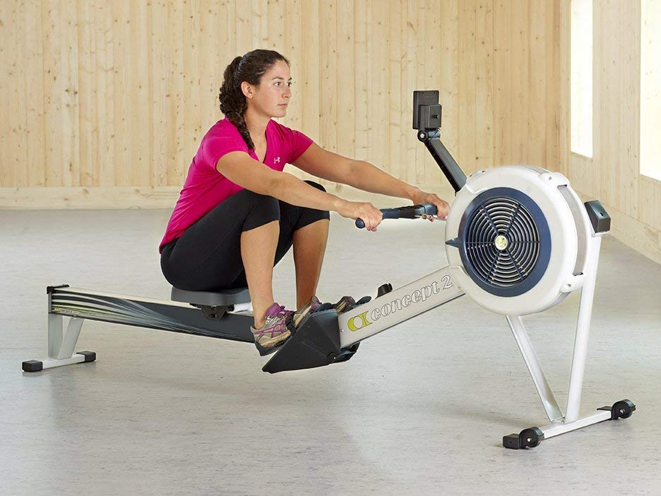 person uses a Concept2 Model D Indoor Rowing Machine.