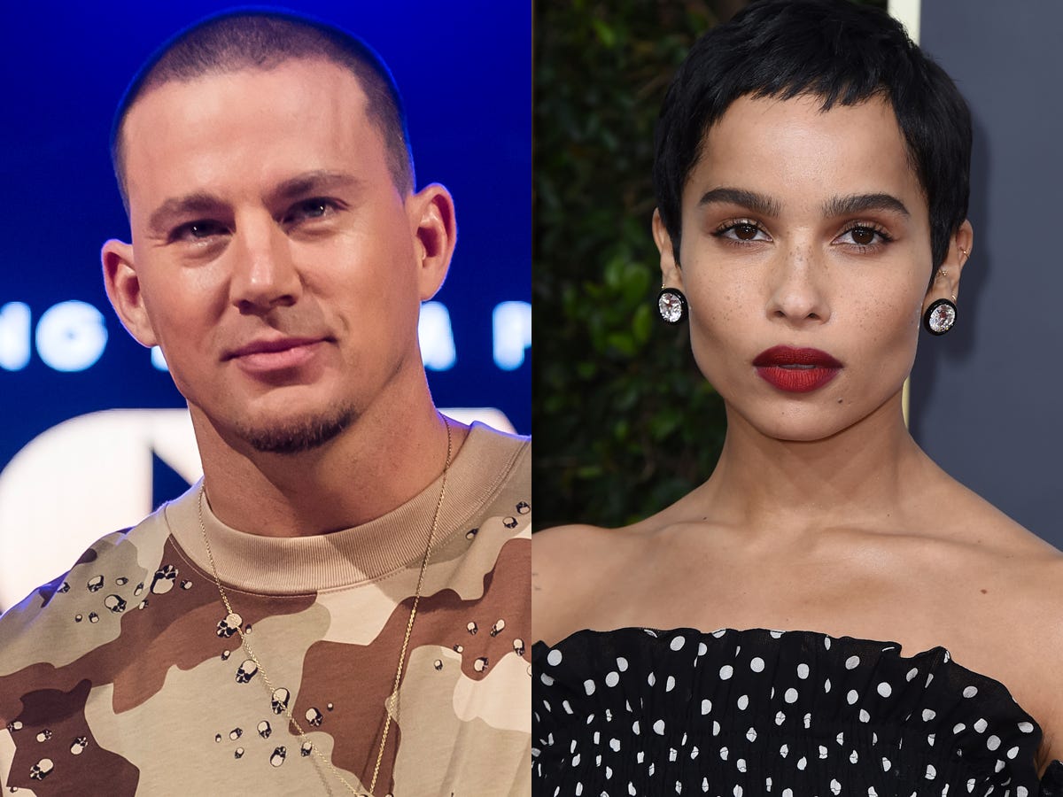 On the left: Channing Tatum in December 2019. On the right: Zoe Kravitz in January 2020.