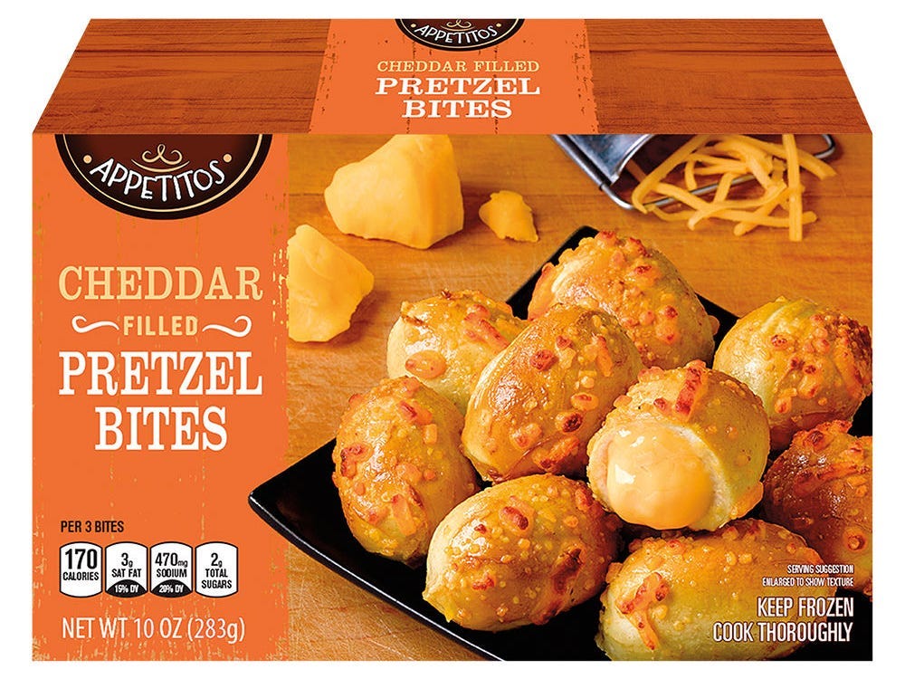 appetitos cheddar filled pretzel bites from aldi