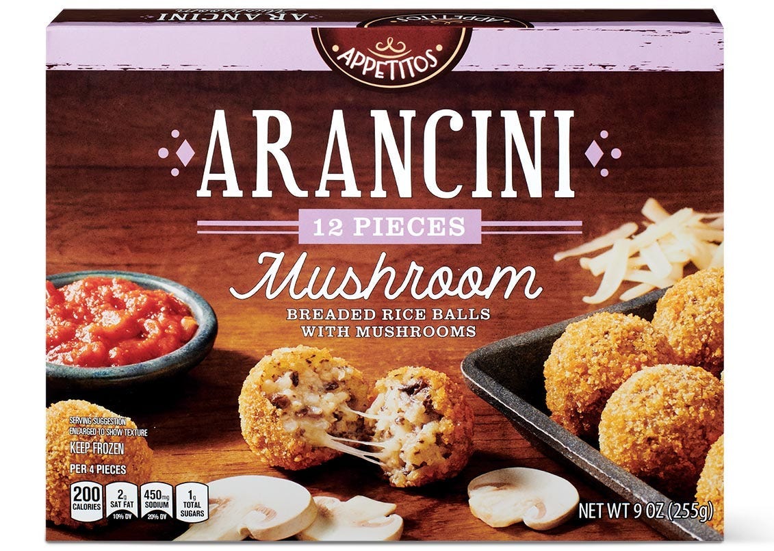 appetitos mushroom aranchini from aldi