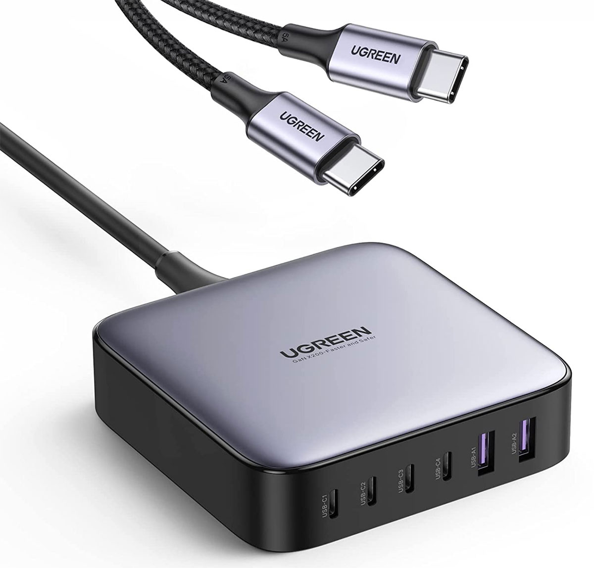 Ugreen Nexode 200W 6-Port - Best mixed USB-A/USB-C Desktop Charger