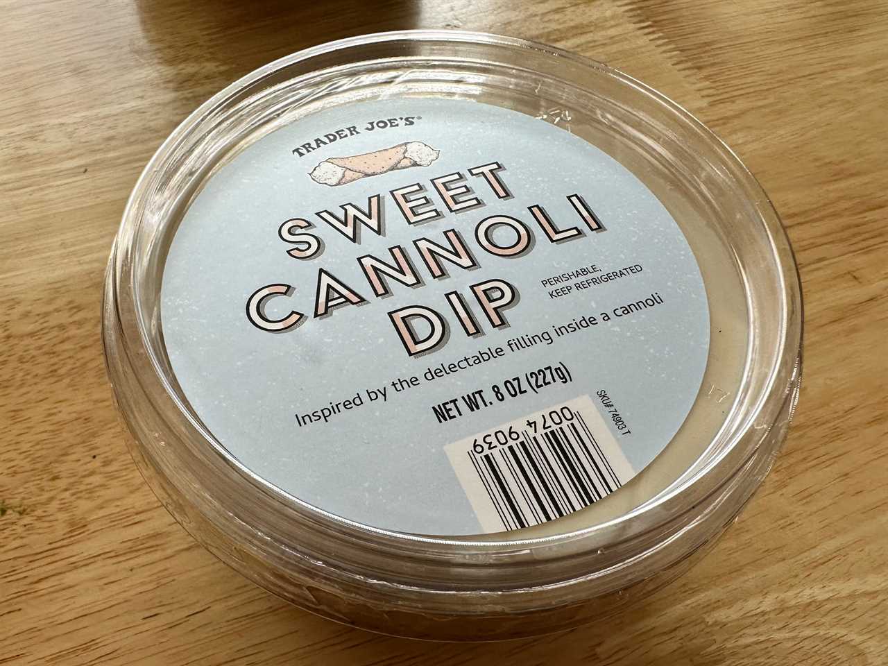 Trader Joe's sweet cannoli dip on a table