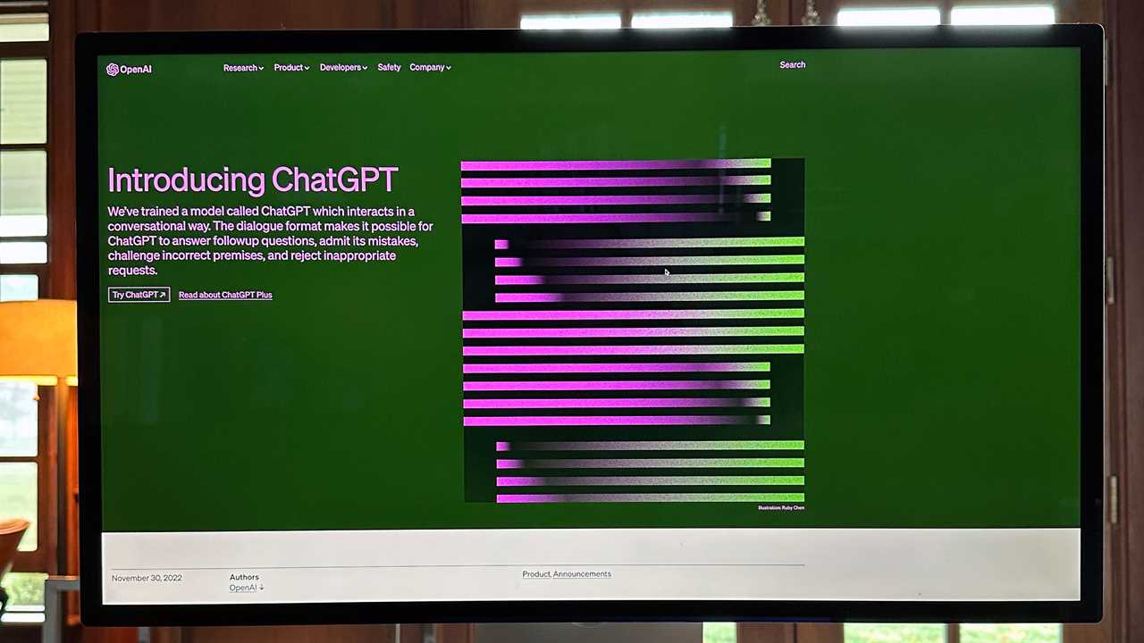 Open AI's ChatGPT start page.