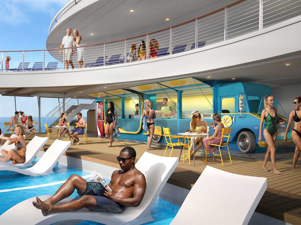 Rendering of Utopia of the Seas' food truck