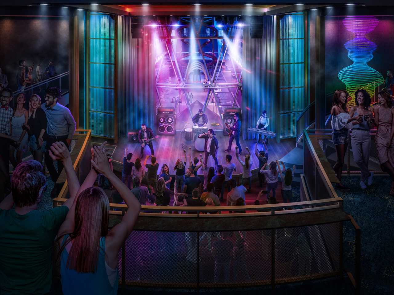 Rendering of Utopia of the Seas' music hall