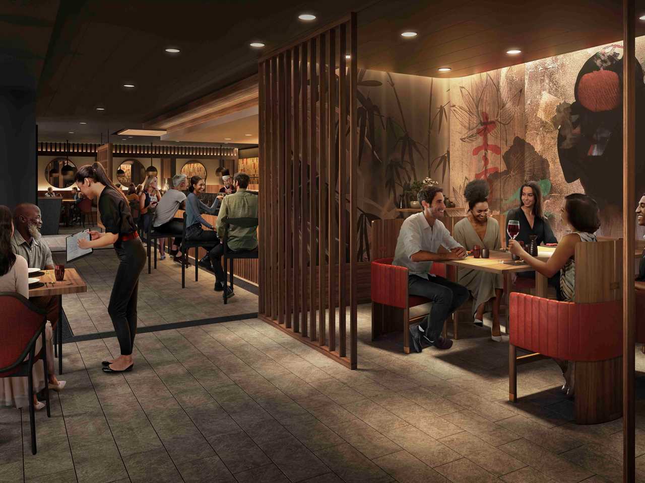 Rendering of Utopia of the Seas' Izumi restaurant