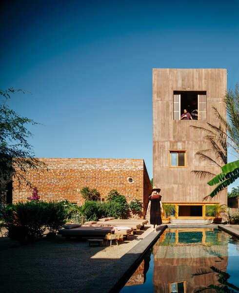 Near Mexico’s Pacific Coast, chef Ernesto Kut Gomez transformed a property with two dilapidated buildings into a food-focused retreat. Its pièce de résistance is a tower with guest suites and views of the area. Ernesto’s partner, Ellen Odegaard, collaborated on much of the property’s furniture, including the pool lounges.