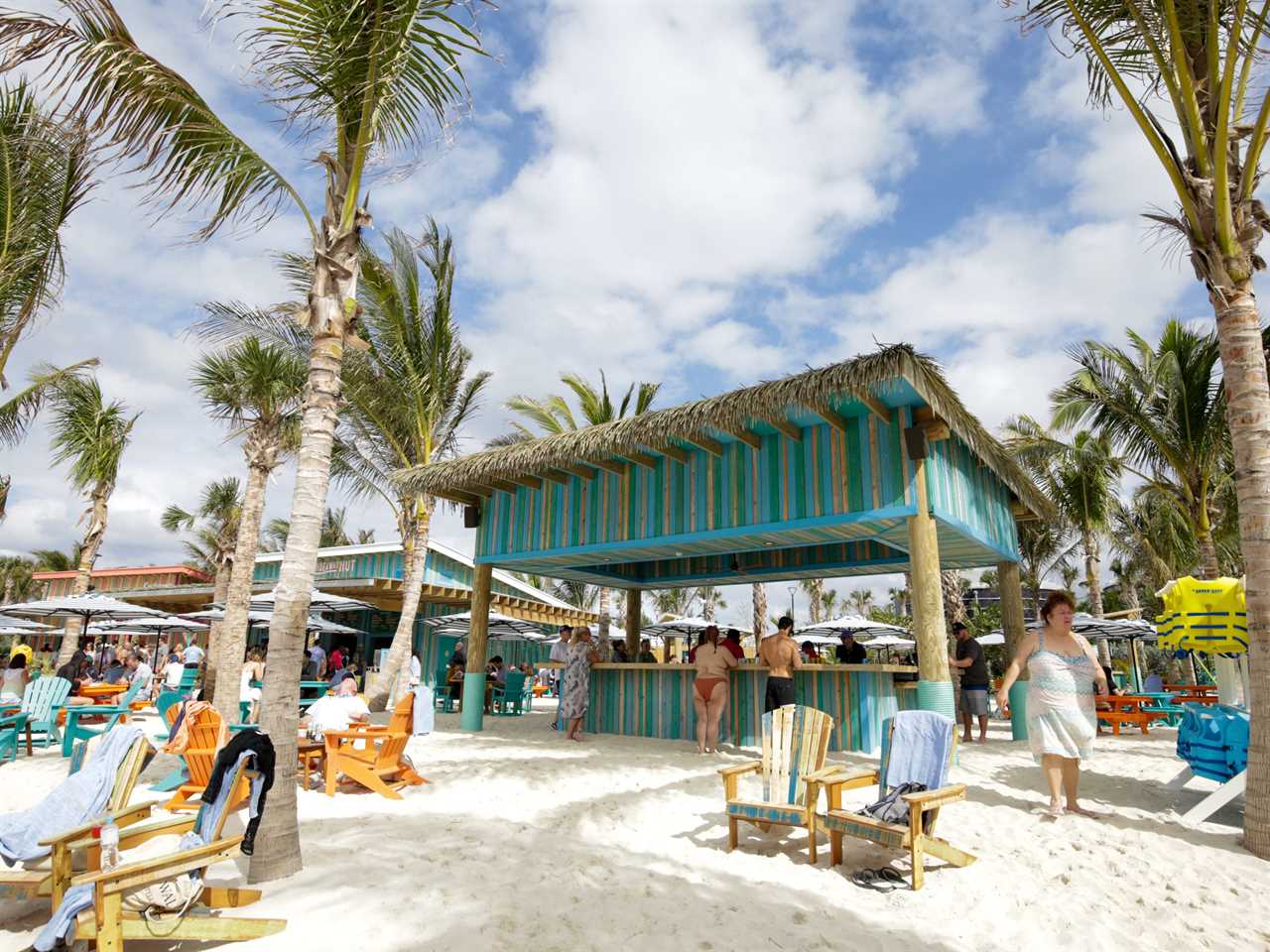 a bar at Royal Caribbean Perfect Day at CocoCay's Hideaway Beach