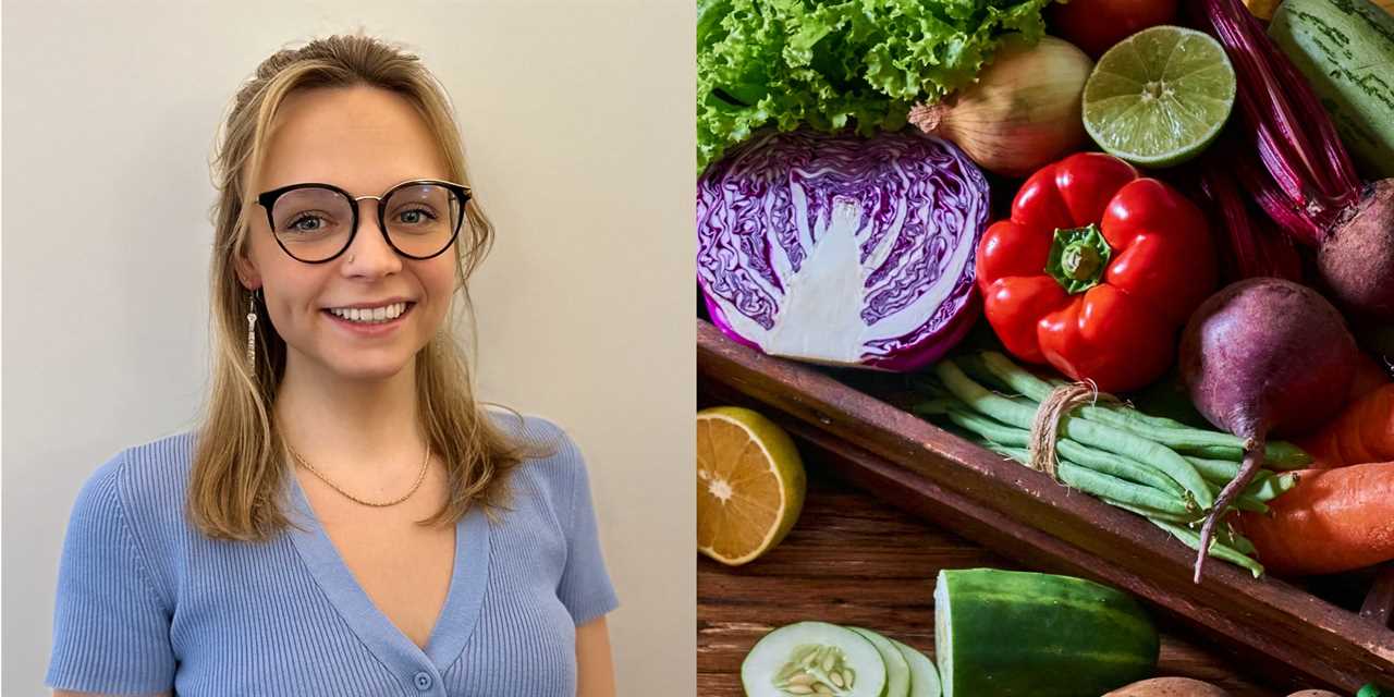 Gabrielle Morse (left) vegetables