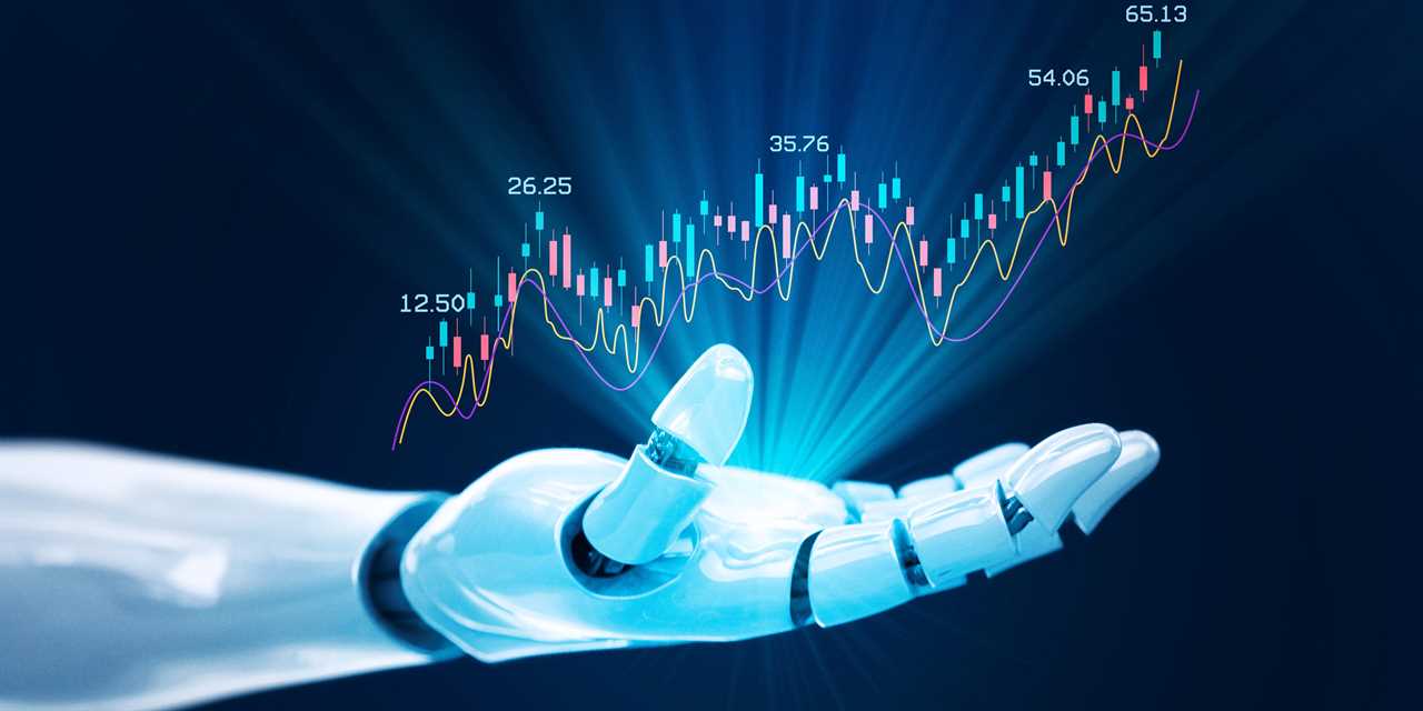 Robot showing stock market financial growth chart