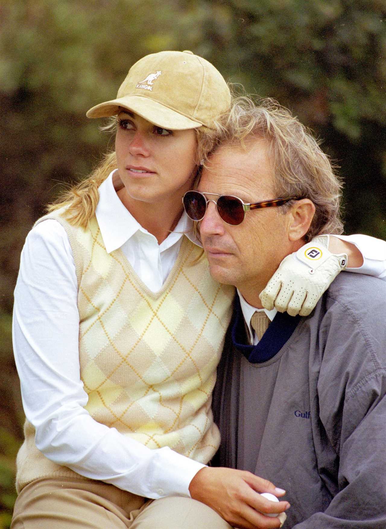 Kevin Costner and Christine Baumgartner, photographed here at a Pro-Celebrity Golf Tournament at Monte Carlo Golf Club in 2000.