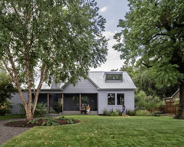 According to Eric, a lot of thought went into the connection between the two sides of the house. Part of that included keeping the original siding. To match it on the addition, he worked with GAF Weatherside, which made identical cement board shingles. "They have a crenelated surface that, when the light hits it, gives a very interesting textured effect," he says.