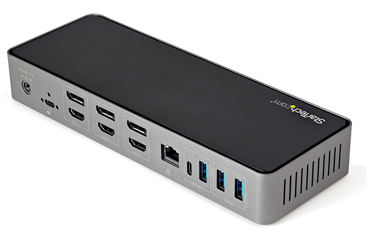 StarTech.com USB-C Hybrid Triple Monitor Docking Station - DisplayLink dock with video options