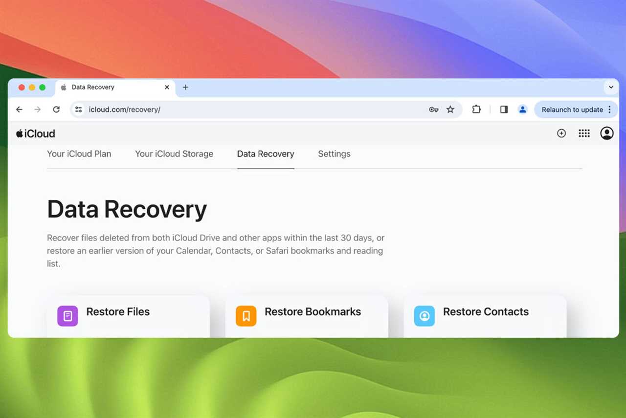 iCloud file recovery screenshot