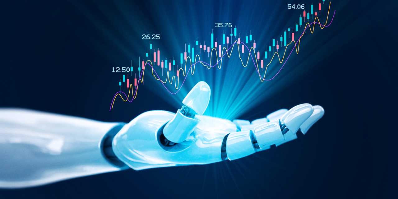 Robot showing stock market financial growth chart