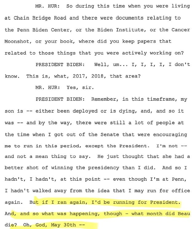 LEAK: Special Counsel Transcript Confirms Joe Biden’s Big Lie Regarding His Late Son Beau During Interview, Also Shows He Forgot When Trump was Elected