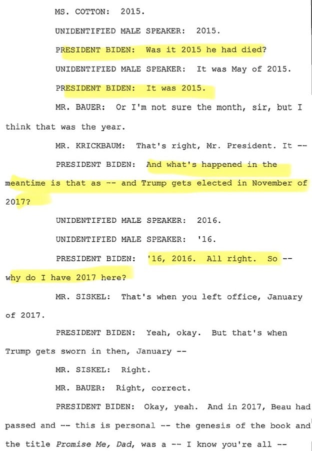 LEAK: Special Counsel Transcript Confirms Joe Biden’s Big Lie Regarding His Late Son Beau During Interview, Also Shows He Forgot When Trump was Elected