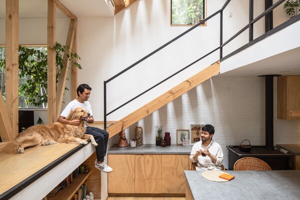 Rooms branch off from a central atrium as you climb up stairs and ladders.