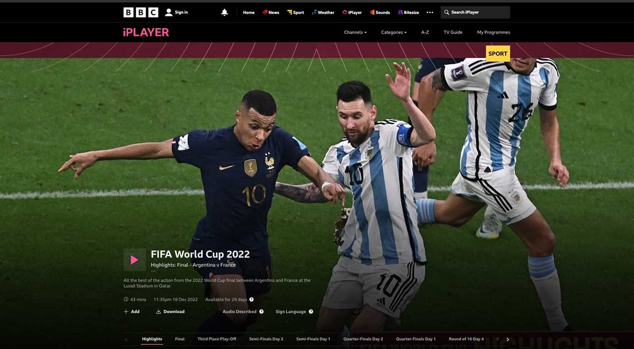 iPlayer World Cup Football