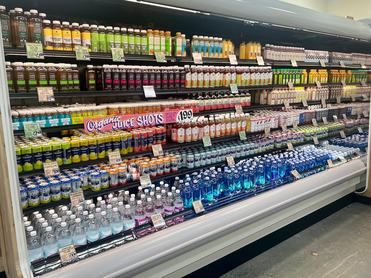 The drinks section.