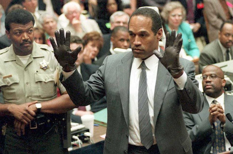 OJ Simpson wears gloves during his trial